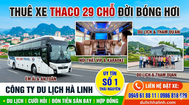 DỊCH VỤ CHO THUÊ XE THACO 29 CHỖ BÓNG HƠI